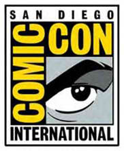 Please visit us at table D-8 San Diego Comic con logo. Visit us at table D-8